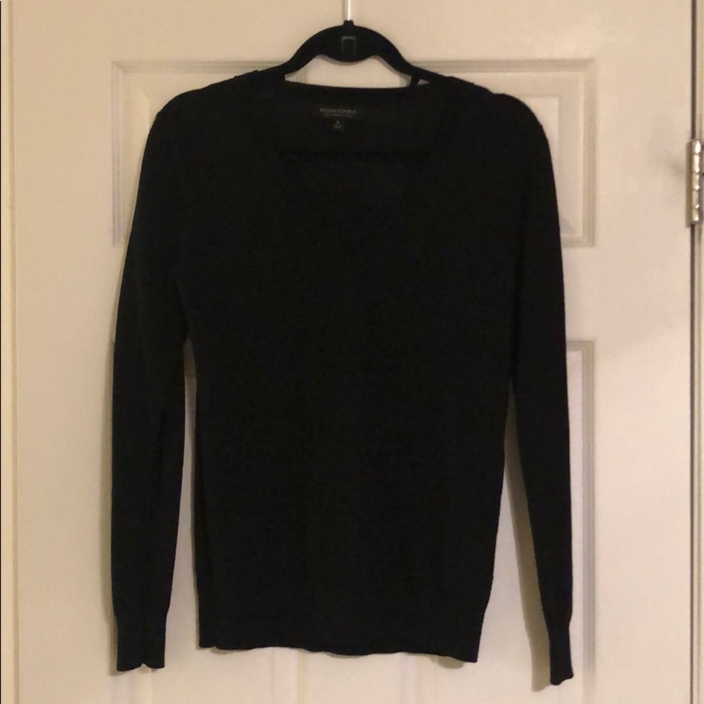 Banana Republic V-Neck Sweater, Black - Size S